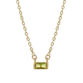 Dettaglio del ciondolo in zircone verde smeraldo con catena placcata oro 18 carati - Verde(ZJ12946)