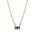 Collana minimalista placcata oro con ciondolo rettangolare in zircone blu - Blu Scuro(ZJ12947)