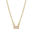 Dettaglio della collana placcata in oro con ciondolo rettangolare in pietra rosa chiaro - Rosa Chiaro(ZJ12948)