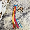 Portachiavi boho con nappe colorate e ciondolo Texas maculato con gancio a moschettone - Stile Texture Maculata Leopardata (2)