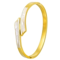 Goldener Armreif aus Titanstahl mit Muscheleinlage und Zirkonia Steinen für Damen - Gold (ZJ13330)