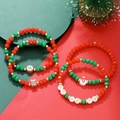 Christmas beaded bracelet set with Santa, Xmas tree charms and HO HO HO letter beads - Ho Ho Ho Santa Tree Gift Bead Set (ZJ13469)