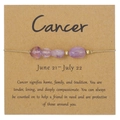Pulsera del signo Cáncer con piedras naturales púrpuras en tarjeta de papel kraft - Estilo Cáncer (ZJ13258)