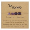 Bracciale zodiaco Pesci con pietre naturali di ametista su confezione regalo a carta - Stile Pesci (ZJ13262)