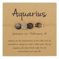 Bracciale dell'amicizia Acquario in pietre naturali su scheda espositiva kraft - Stile Acquario (ZJ13264)