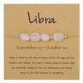 Bracciale dell'amicizia Bilancia fatto a mano con perle di quarzo rosa su carta - Stile Bilancia (ZJ13265)