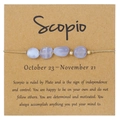 Bracciale dell'amicizia Scorpione minimalista con pietre naturali viola su carta - Stile Scorpione (ZJ13266)