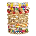 Boho Mehrlagiges Perlenarmband-Set mit Sternanhängern und bunten Holzperlen für Damen - Mehrfarbiger Stern Stil (ZJ14749)