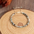 Handmade woven friendship bracelet with tiger eye stones and adjustable cord - Mixed Color Natural Stone Beaded Bracelet (ZJ13529)
