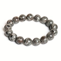 Bracciale yoga con perline in labradorite e pietra di luna con texture in pietra grigia - 10mm / Stile Lucido Texture Maculata Labradorite Grigia (ZJ12676)