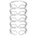 Set of 5 minimalist silver open rings with hollow fish design for stackable women's styling - Hollow Fish Symmetric Silver Style (ZJ13865)