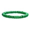Handgemaakte smaragdgroene houten kralen armband met elastisch koord in boho-stijl - Smaragdgroene Stijl (ZJ13746)