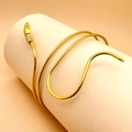 Bracciale da braccio a serpente dorato retrò con design a spirale e squame dettagliate - Stile Serpente a Spirale Oro (XP522)