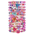 Set mit 12 bunten Kinderarmbändern aus Tonperlen mit süßen Emaille-Katzenanhängern und Glanz - Set / Katze Stil (ZJ13723)