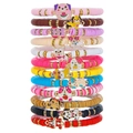 Set mit 12 bunten Heishi-Perlenarmbändern und niedlichen Hundeanhängern für Kinder - Set / Hund Stil (ZJ13722)