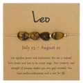 Braided Leo zodiac necklace with natural tiger eye stones on kraft paper display card - Leo Bracelet (ZJ13261)