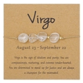 Virgo constellation stone beaded bracelet on kraft card with translucent crystal stones - Virgo Bracelet (ZJ13256)