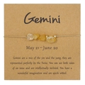Gemini constellation necklace featuring natural yellow stone beads on product card - Gemini Bracelet (ZJ13263)