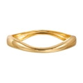 Minimalist golden wavy ring with a high-polished finish on a clean white background - Gold Wave Open Style (ZJ14413)