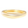Minimalist wide golden cuff bracelet with polished mirror finish and tapered open design - Gold Wave Minimalist Style (ZJ13399)