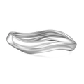 Minimalist silver wave bangle with polished geometric fluid metal design for women - Silver Wave 3D Design (ZJ13981)