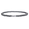 Minimalistische kralenarmband met 6mm zwarte agaat en hematiet tussenstukjes - Hematiet Minimalistische Stijl (ZJ14284)