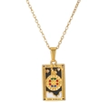 Vintage gold stainless steel necklace with The Wheel of Fortune tarot card pendant - Wheel of Fortune Style (ZJ14054)