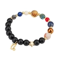 Capricorn zodiac beaded bracelet with natural stones, stars and golden charms - Capricorn
