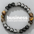 Tiger eye and black onyx beaded bracelet for men featuring vintage metal spacers - Black Agate Tiger Eye Business Style (ZJ14535)