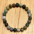 Bracciale vintage unisex con perline di pietre naturali occhio di tigre e agata - Stile Pietre Toni della Terra Miste (ZJ15816)
