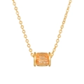 Collana placcata oro con ciondolo a cilindro e zirconi arancioni brillanti - Stile Zircone Champagne(ZJ14427)