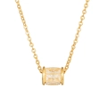 Collana con ciondolo a cilindro placcato in oro e zirconi a baguette in finitura oro - Stile Zircone Bianco Trasparente(ZJ14429)