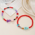 Pulseras coloridas de playa para verano con peces de cerámica y cuentas de vidrio vívidas - Estilo Pez Mix Multicolor (ZJ14755)