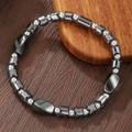 Minimalistische magnetische hematiet kralenarmband met tijgeroog en grijze onregelmatige stenen - Multi-Geometrische Hematiet Stijl (ZJ14838)