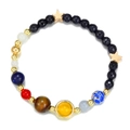 Pulsera del sistema solar con piedras naturales de colores y estrellas doradas - Pulsera Cielo Estrellado Decoración Estrella Goldstone(ZJ12492)