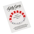 Rosa und rotes Perlen-Freundschaftsarmband mit GALENTINE-Buchstaben auf Karte - Rosa Buchstaben Stil (ZJ15122)