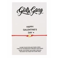 Rotes gewebtes Freundschaftsarmband mit goldenem Herzanhänger auf 'Girls Gang' Karte - Rote Kordel Gold Herz Stil (ZJ15123)