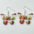 Creative butterfly-shaped acrylic earrings featuring a colorful miniature bookshelf design - Butterfly Style (5218005980460) / Colorful