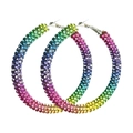 Orecchini a cerchio arcobaleno con strass sfumati in rosa e blu vibranti - Arcobaleno Sfumato (2)