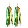 Sparkling green fringe tassel earrings with colorful sequins for St. Patrick's Day party - Hook Style Green Gold White Pink Mixed Tassel (13)