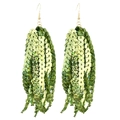 Detail of green sequin tassel earrings with golden hooks for St. Patrick's Day party - Hook Style Grass Green Tassel (11)