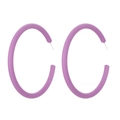 Chic oversized lavender purple matte metal hoop earrings with elegant镂空geometry - Light Purple Hoop (C1501)