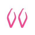 Fashionable oversized neon pink geometric hollow rhombus earrings with lacquer finish - Neon Pink Rhombus (C1512)