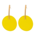 Moderne geometrische Ohrringe mit gelber Mattierung und elegantem goldenem Steg - Gelb