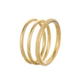 Dreiteiliges stapelbares Goldring-Set aus Titanstahl mit mattierten und polierten Oberflächen - US 6 / Gold