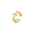 Detaillierte Makroansicht des goldfarbenen Rankenrings mit glatter Blattstruktur - Einstellbar Offen / Gold