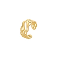 Verstellbarer hohlkettenring in Gold-Vakuum-Beschichtung mit glatter ovaler Mitte - Kettenglied Ovaler Stil (J459-1)