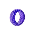 Leuchtender Harzring in Tiefviolett-Blau mit geometrischem weißem Rissmuster - US 6 / Lila