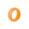 Leuchtender oranger Harzring mit weißem Gittermuster und halbtransparentem Finish - Orange