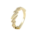 Bague éclair dorée ajustable ornée de zircons scintillants au design superposé - Ouvert Réglable / Éclair (J430 Or)